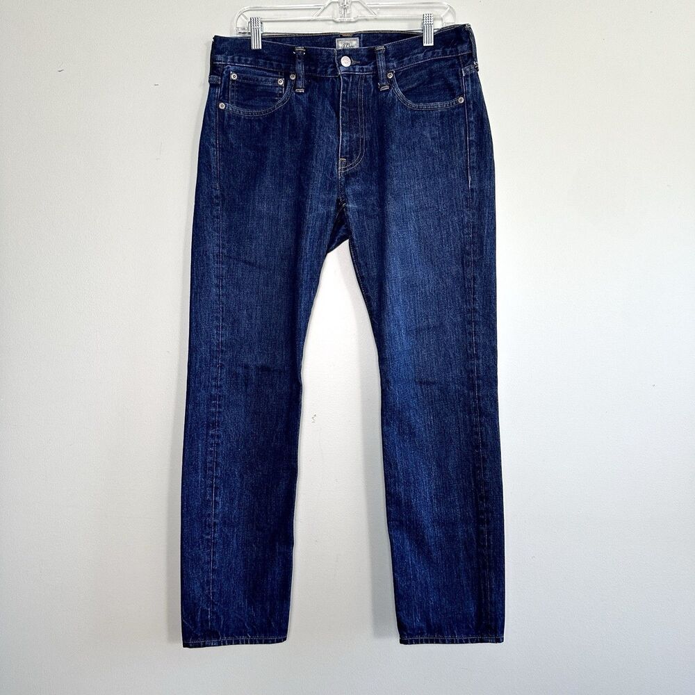 J Crew 484 Jeans Mens 31x30 Blue Dark Wash Slim Denim Cotton Mid Rise